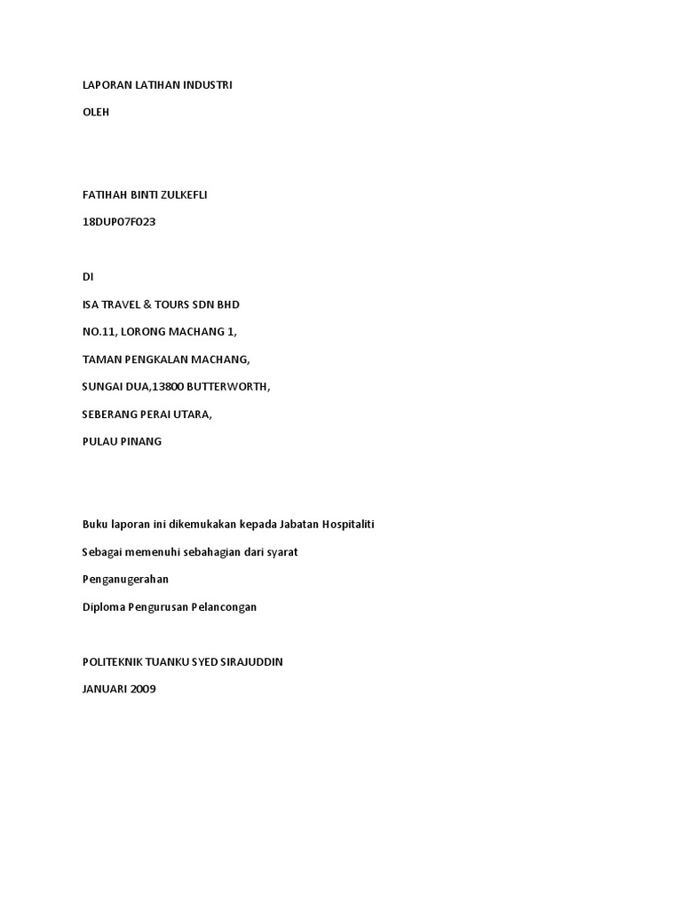 Final Report Travel Agency Pdf