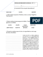 Evaluacion Inicial de Religion Catolica para 5º de Ed Primaria