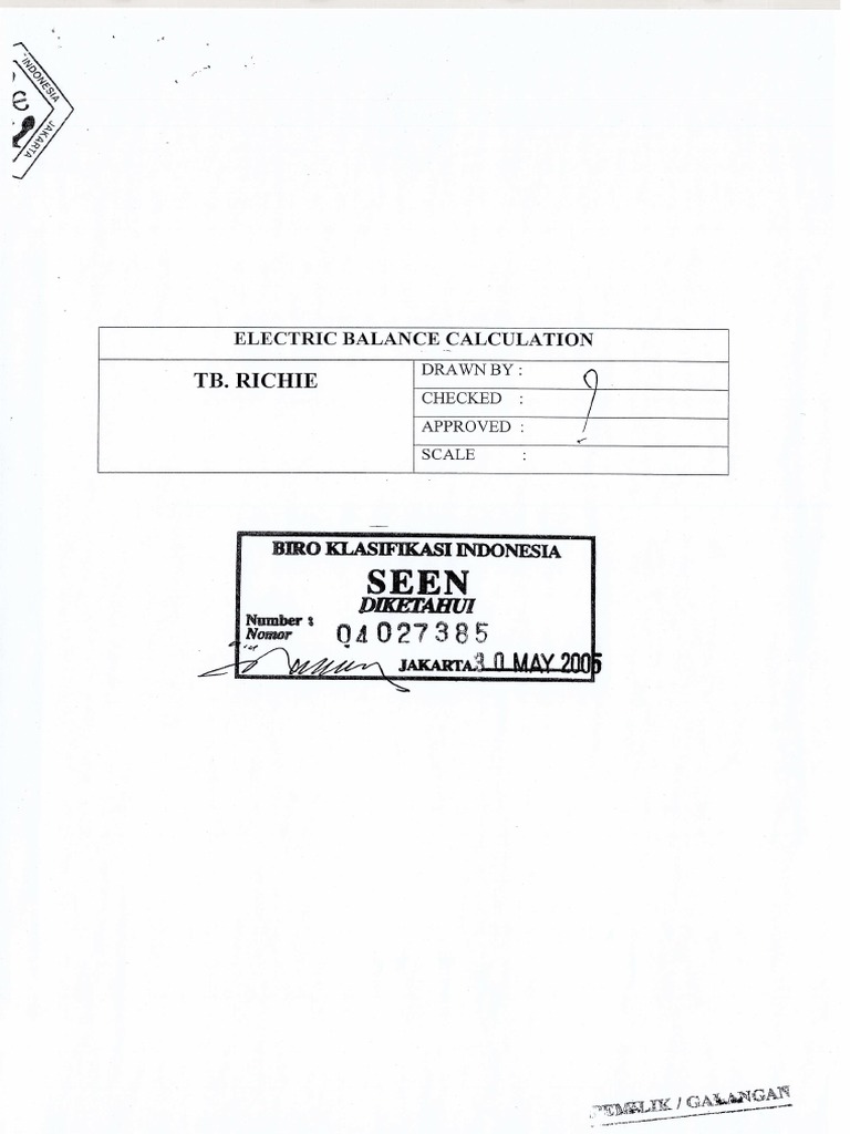 Electrical Balance Calculation PDF PDF Electrical Engineering Electricity