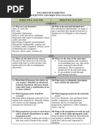 Subjective and Objective Analysis of English For Marketing PDF