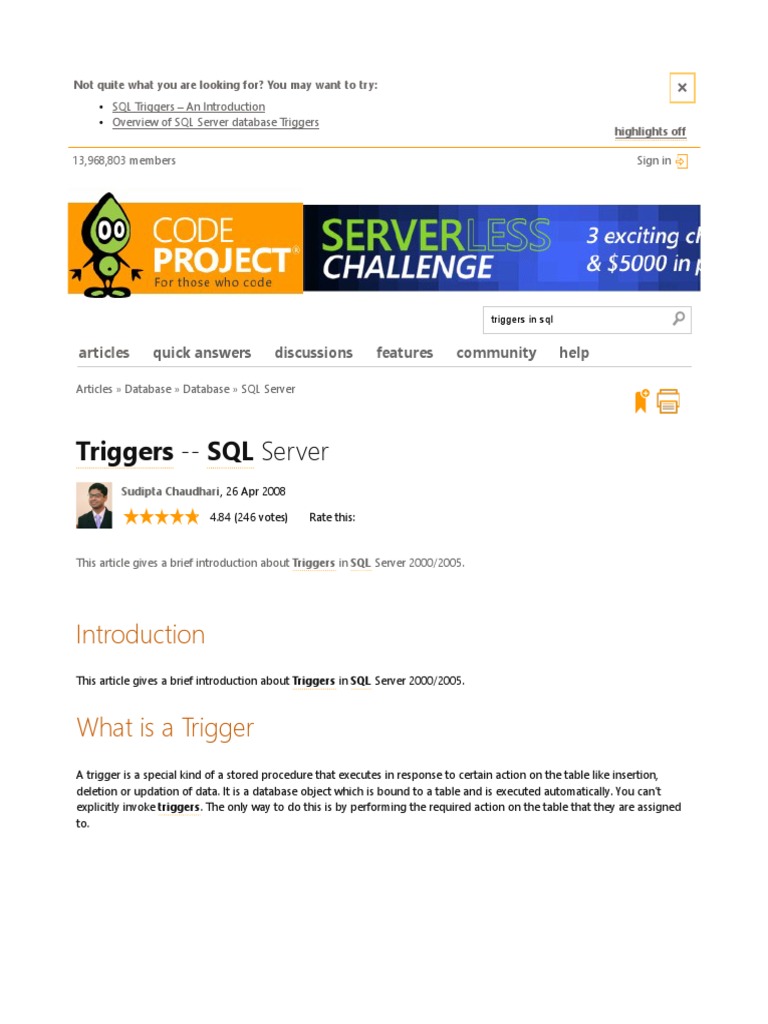 Triggers - SQL Server: What Is A Trigger | PDF | Microsoft Sql Server ...