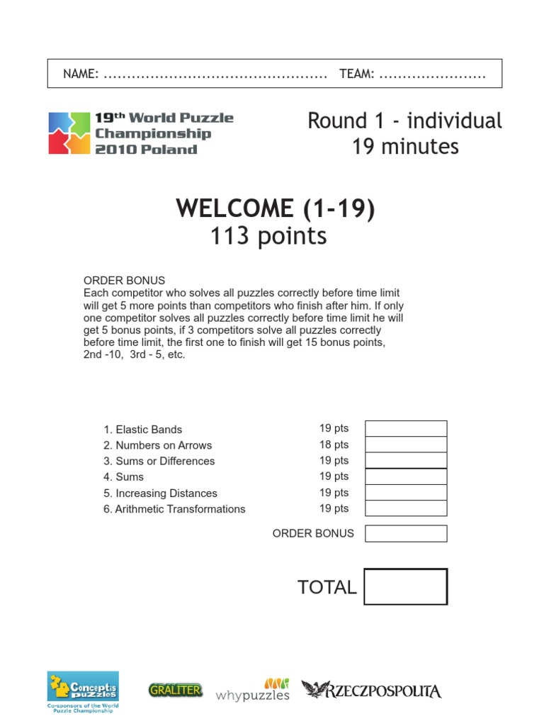 Puzzle Challenge: Number Placement Game | PDF | Teaching Mathematics ...