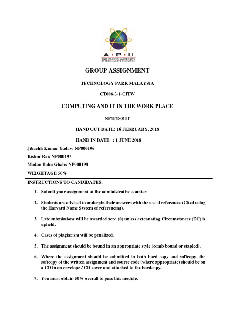 CITW GROUP ASSIGNMENT DT | PDF | Automated Teller Machine | Carpal ...