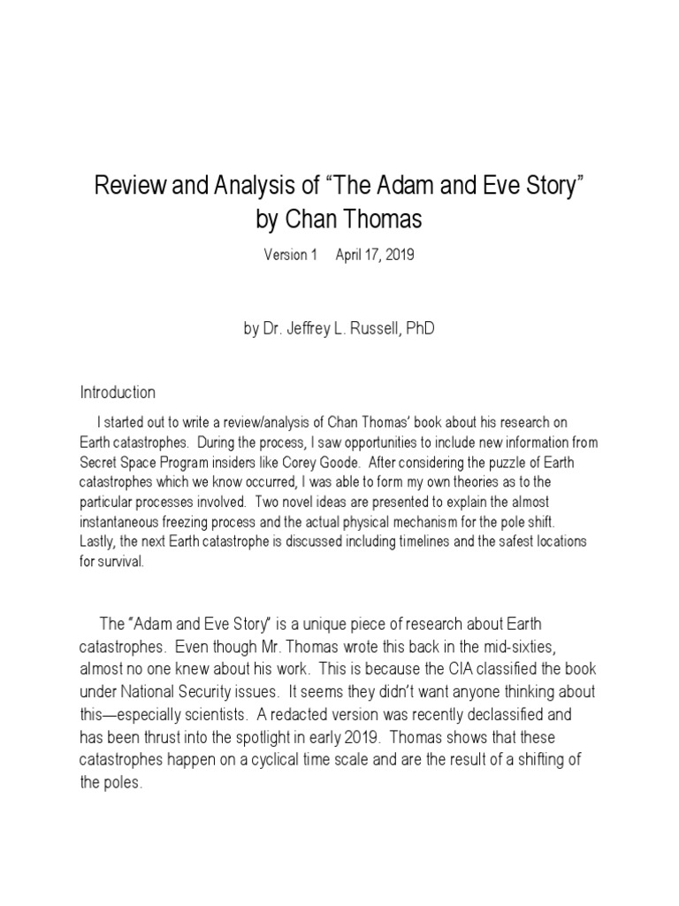 Chan Thomas The Adam And Eve Story Pdf