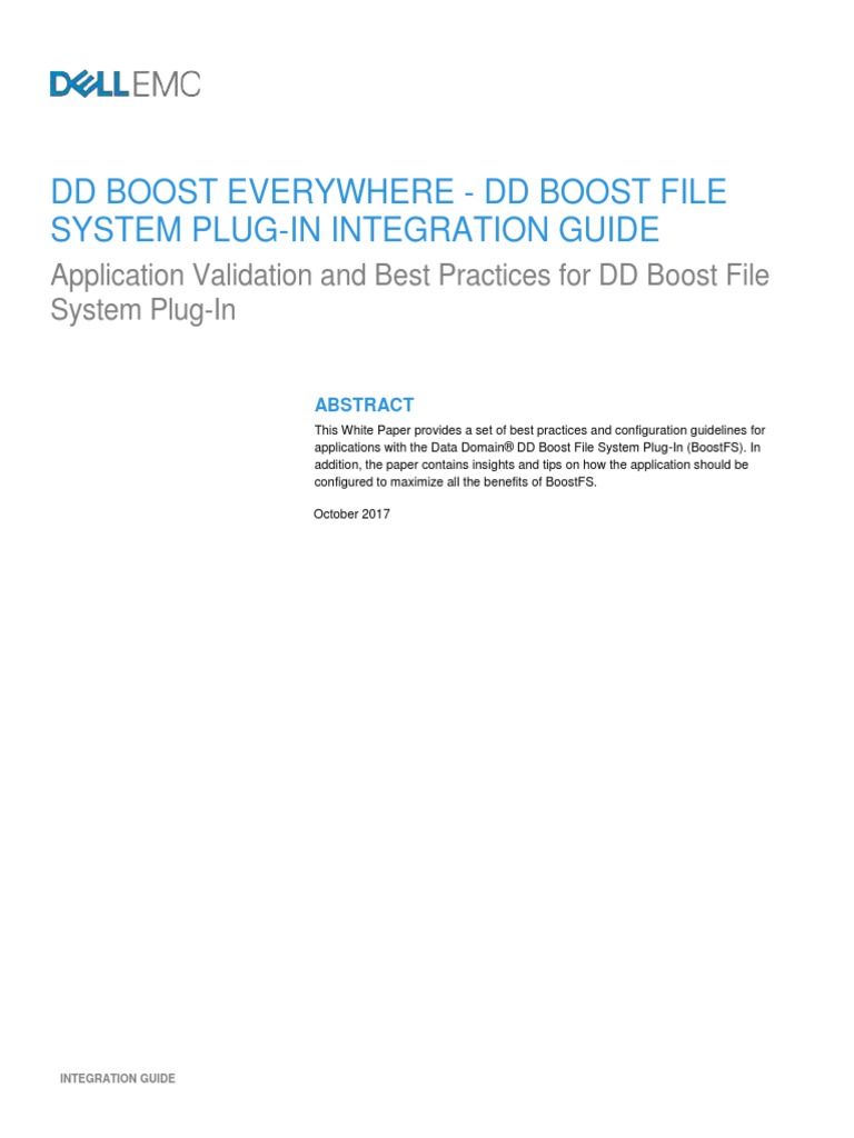 DD Boost Everywhere File System PlugIn Integration Guide Oct 2017 PDF Backup Mongo Db