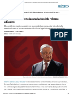 López Obrador Decreta La Cancelación de La Reforma Educativa - Internacional - EL PAÍS