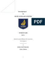 Bank Alfalah Limited: Internship Report On