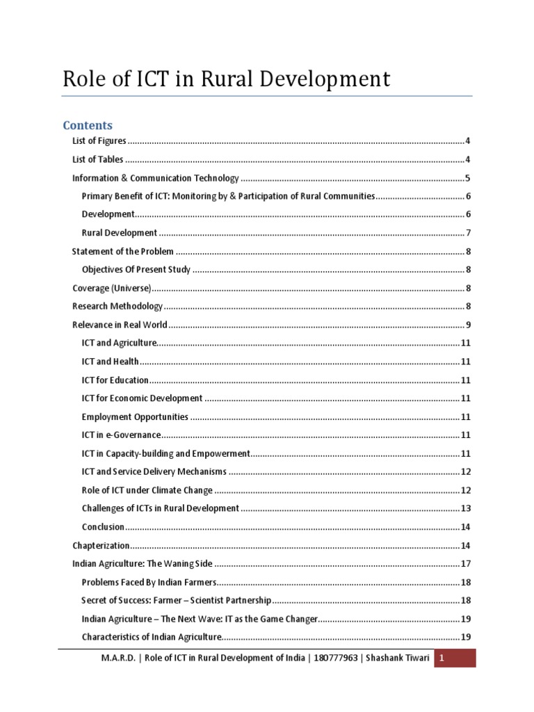 4 Role of ICT in Rural Development Final | PDF | Economic Development ...