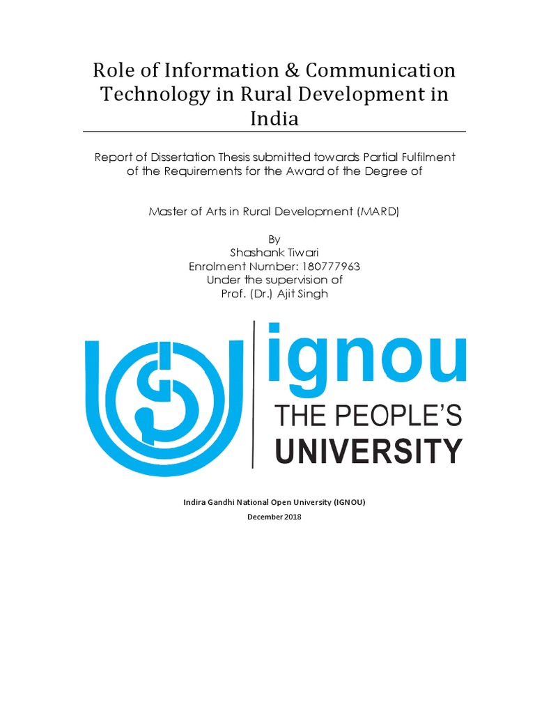 MARD Role of ICT in Rural Development 180777963 Shashank PDF | PDF ...