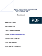 Online quiz application for testing knowledge