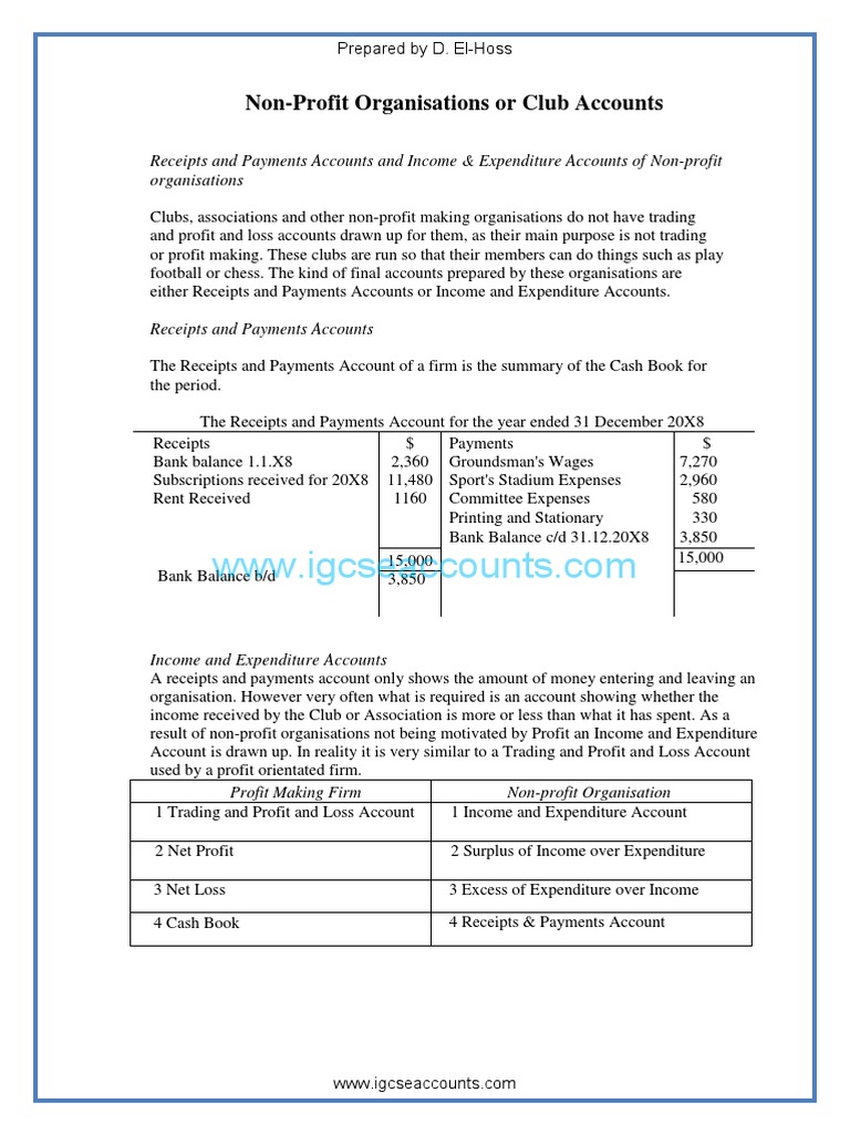 Non-Profit Account Formats Explained | PDF | Expense | Depreciation