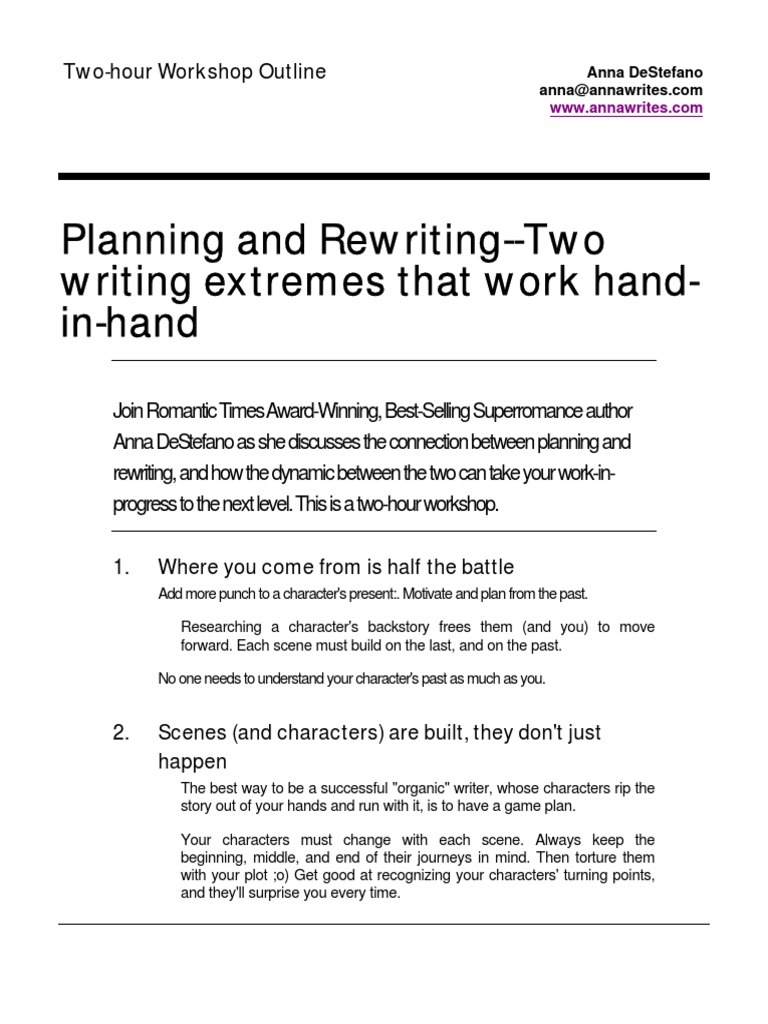 Planning and Rewriting - Two Writing Extremes That Work Hand-In-Hand ...