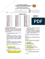 Answer Sheet: Far Eastern University