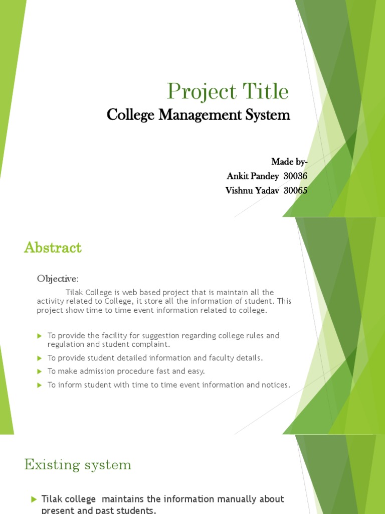 Project Title: College Management System | PDF | Web Technology | Software