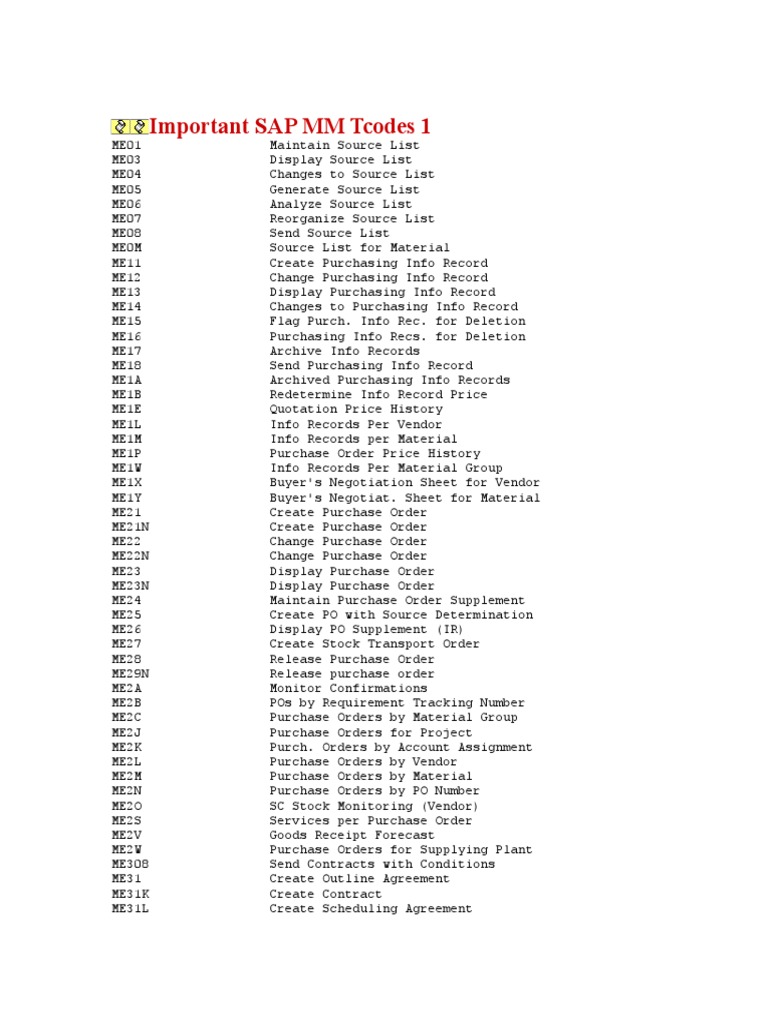 important-sap-mm-tcodes-1-pdf-intellectual-works-economies