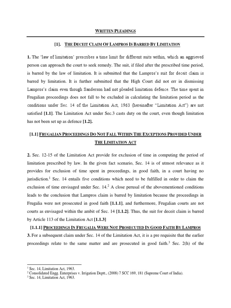 1a Sanderson PDF Statute Of Limitations Lawsuit