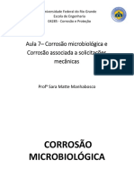 Aula 7 - Corrosão Microbiológica e Corrosão Associada A Solicitações Mecânicas PDF
