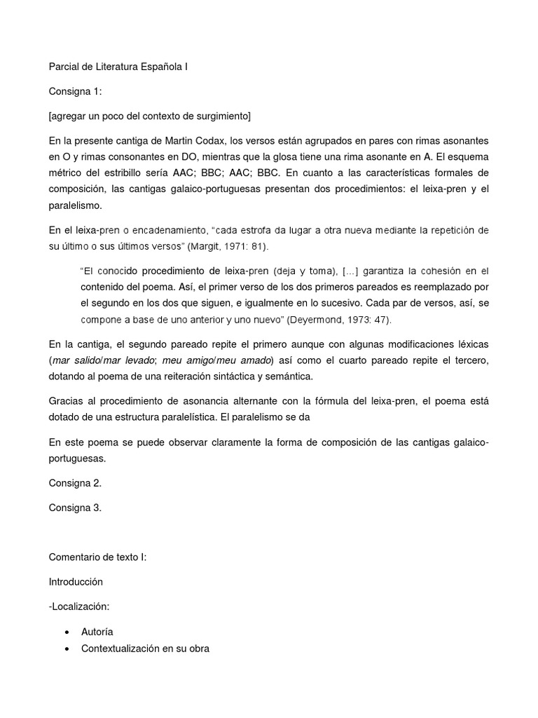Estructura del Leixa-Pren en Cantigas | PDF | Rima | Lingüística