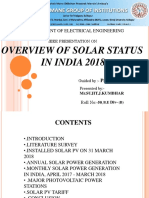 Overview of Solar Status in India 2018: Department of Electrical Engineering