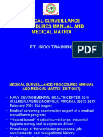Medical Surveillance Procedures Manual and Medical Matrix: Pt. Indo Training