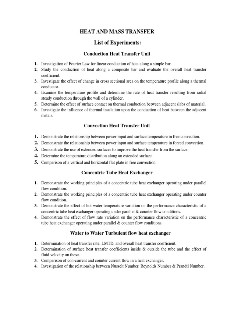 Heat Transfer Lab PDF Heat Transfer Thermal Conduction