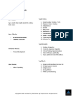 Me Sheet Leo Example: Life Purpose: Top 10 Values