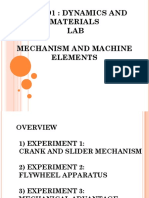 Mec 291: Dynamics and Materials LAB Mechanism and Machine Elements