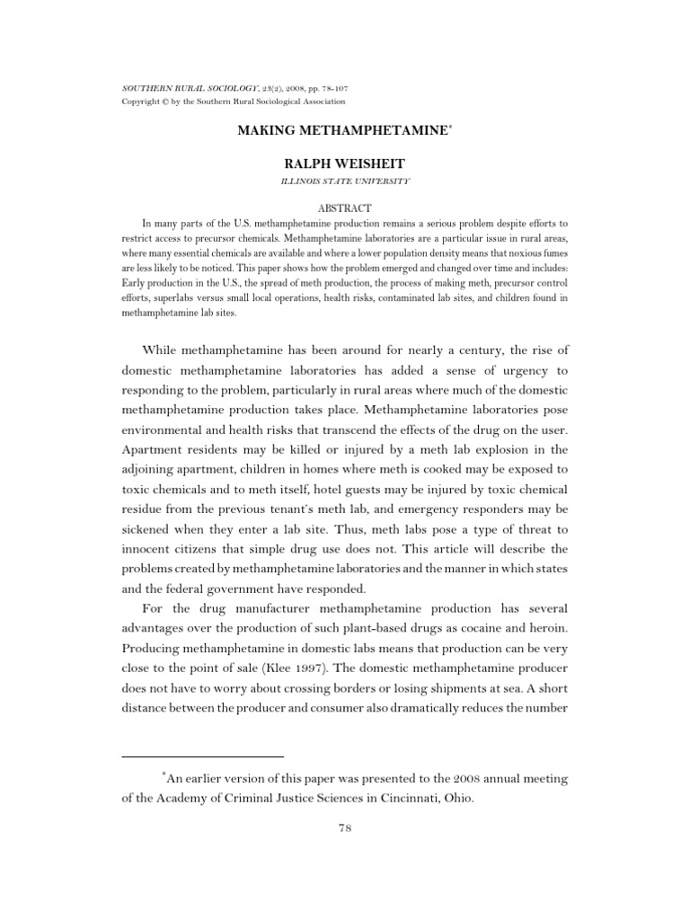 SRS 2008 23 2 78-107 PDF | PDF | Methamphetamine | Over The Counter Drug