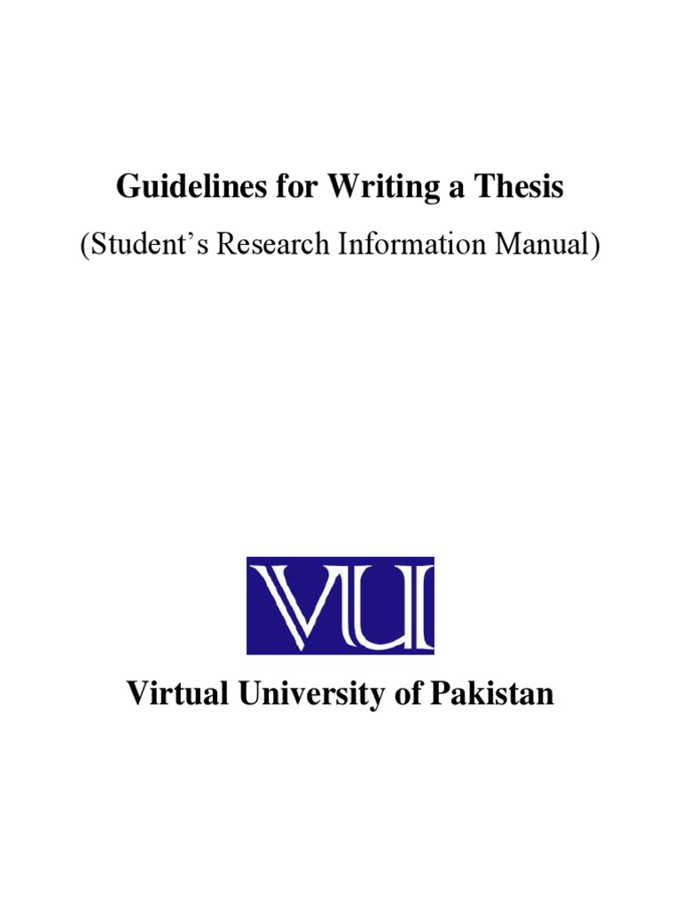 vu thesis guidelines