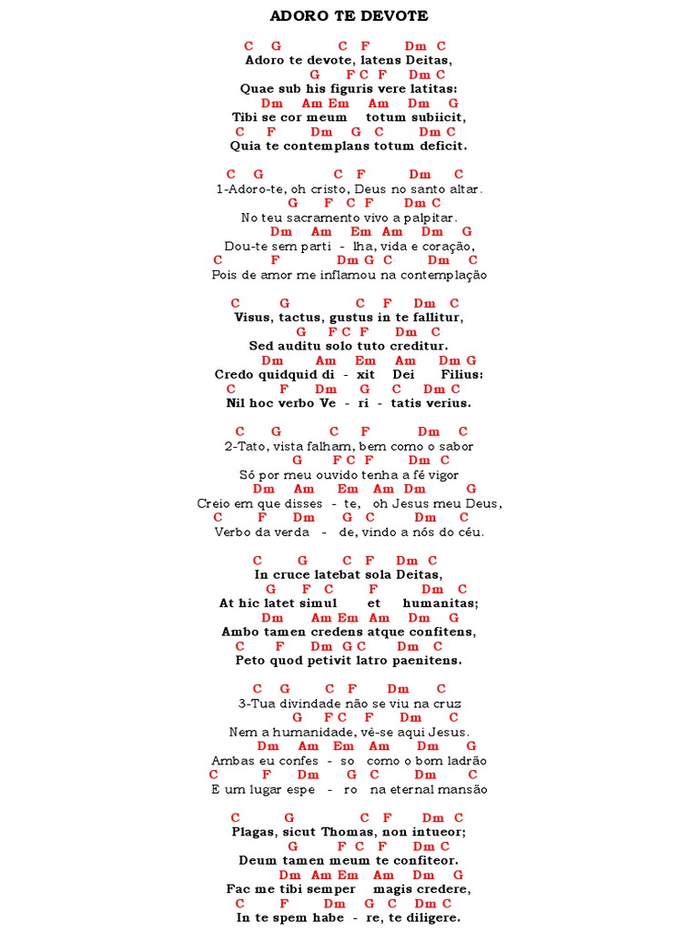 Adoro Te Devote Cifra Comportamento e Experiência Cristãos Teologia