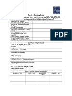 Theatre Booking Form: A Unit of The Sanket Trust