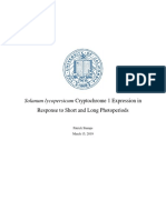 Solanum Lycopersicum Cryptochrome 1 Expression in Response To Short and Long Photoperiods