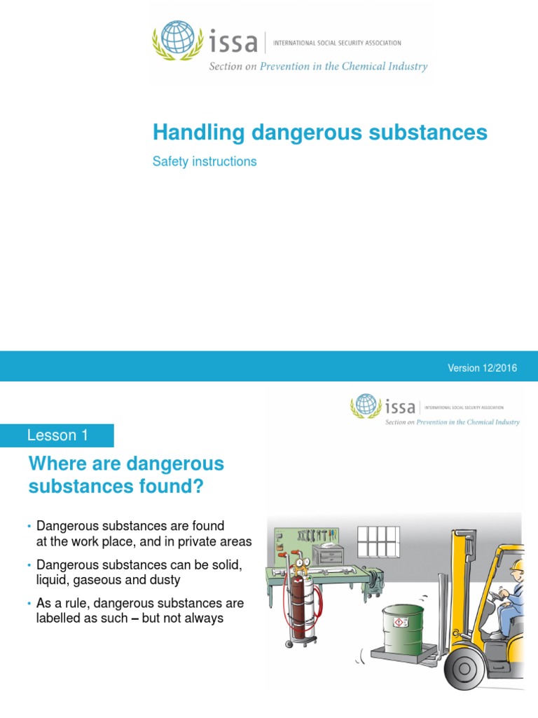 Handling Dangerous Substances Safety Instructions PDF Employment