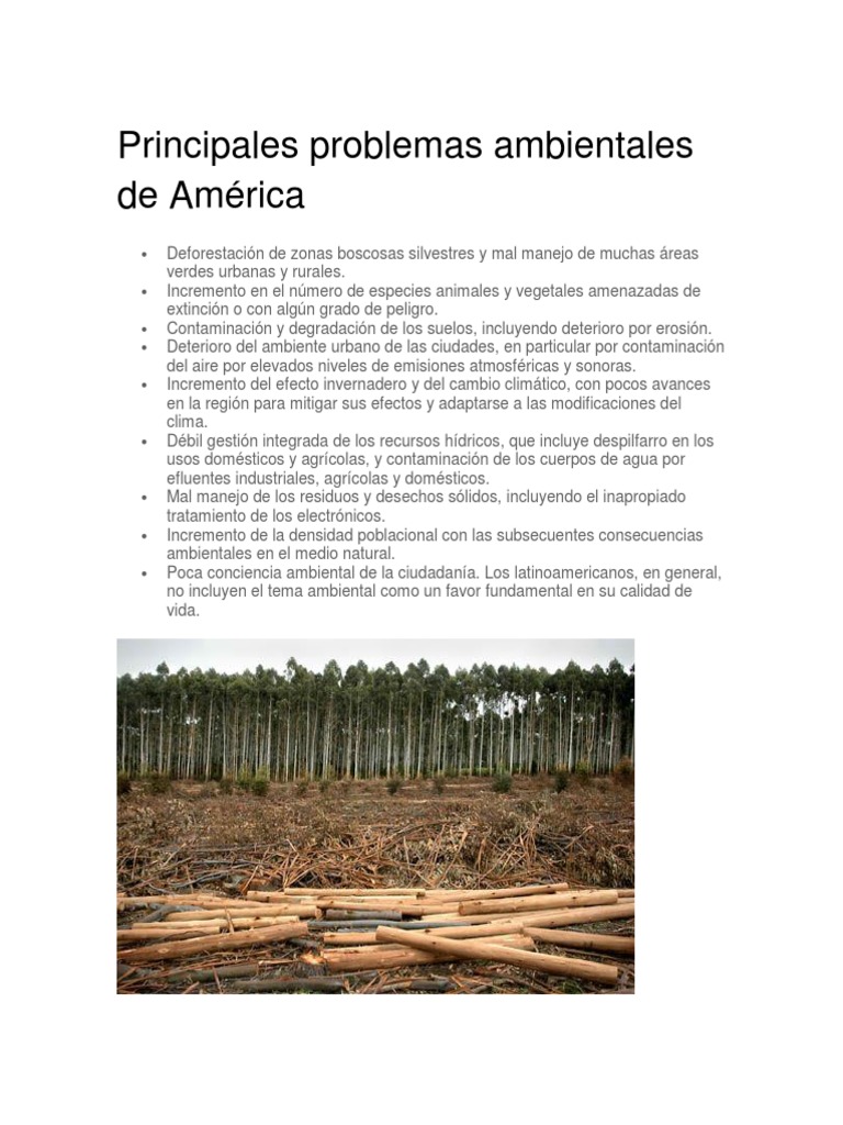 Problemas Ambientales en América Latina | PDF | Deforestación ...