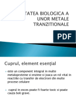 Activitatea Biologica a Metalelor Tranzitionale