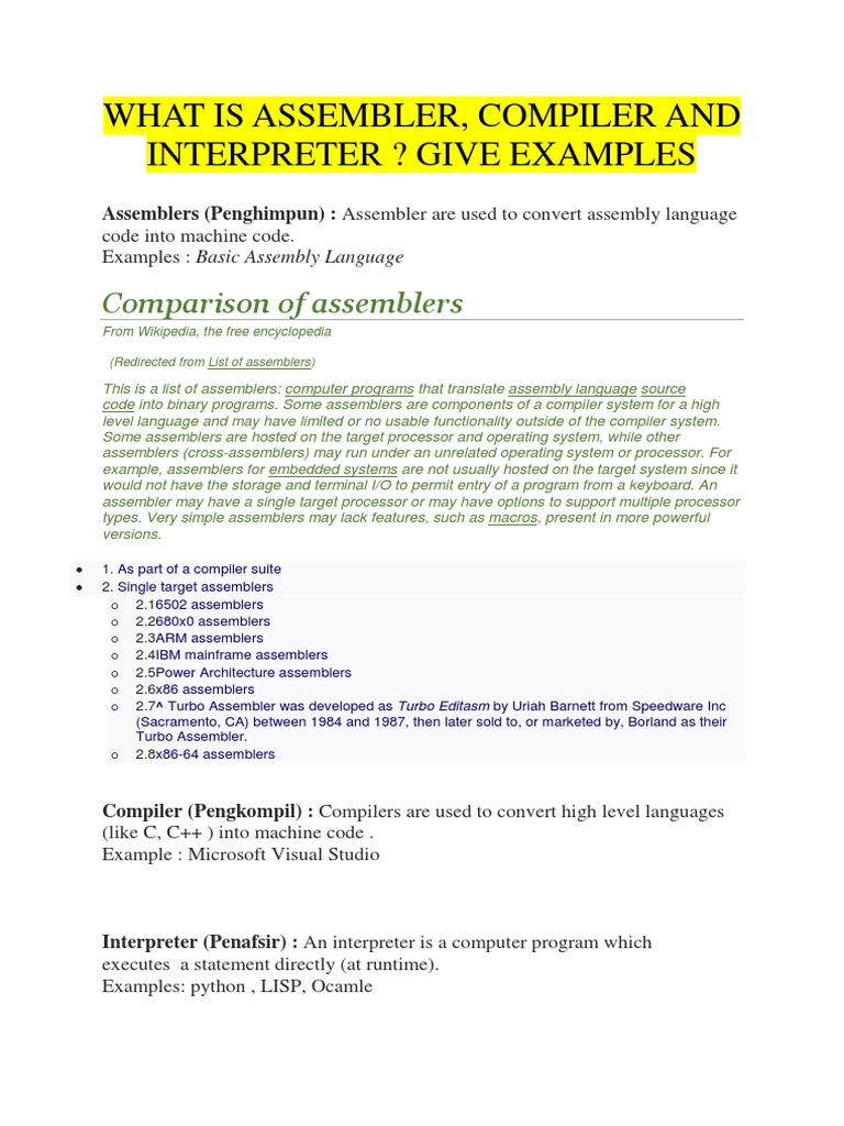 Assembly Language Compiler 8051