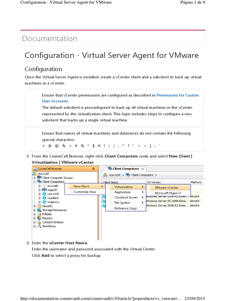 Configuration Virtual Server Agent For Vmware - Simpana | PDF ...