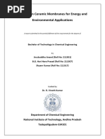 A Study On Ceramic Membranes For Energy and Environmental Applications