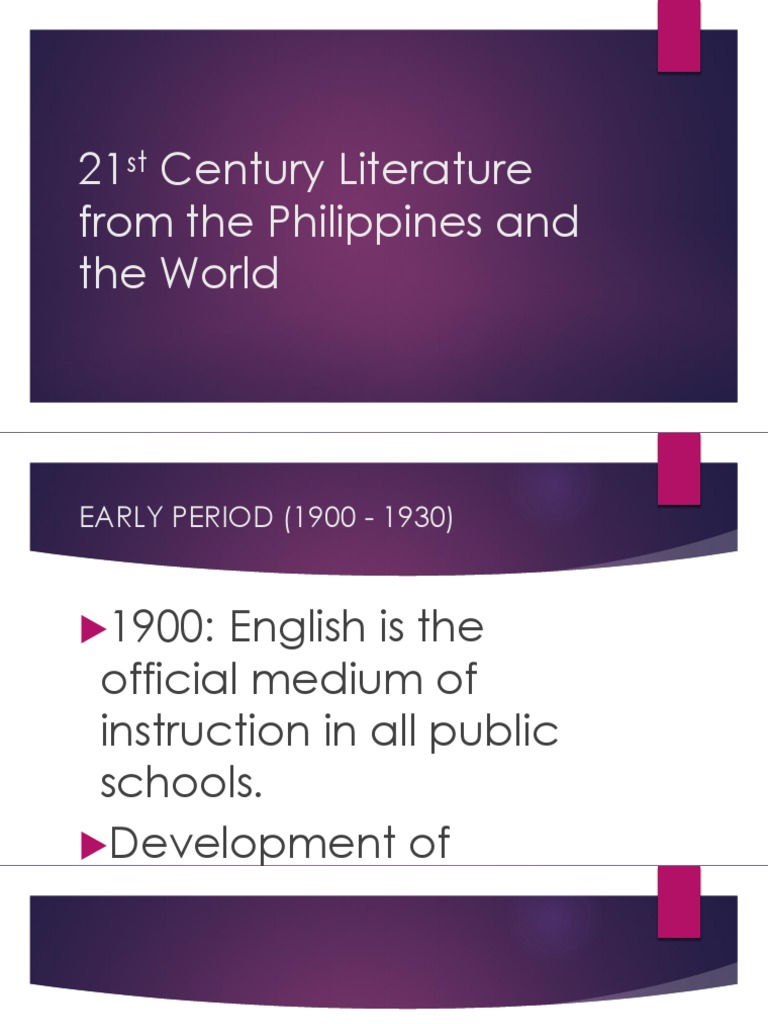 21st Century Literature From The Philippines And The World