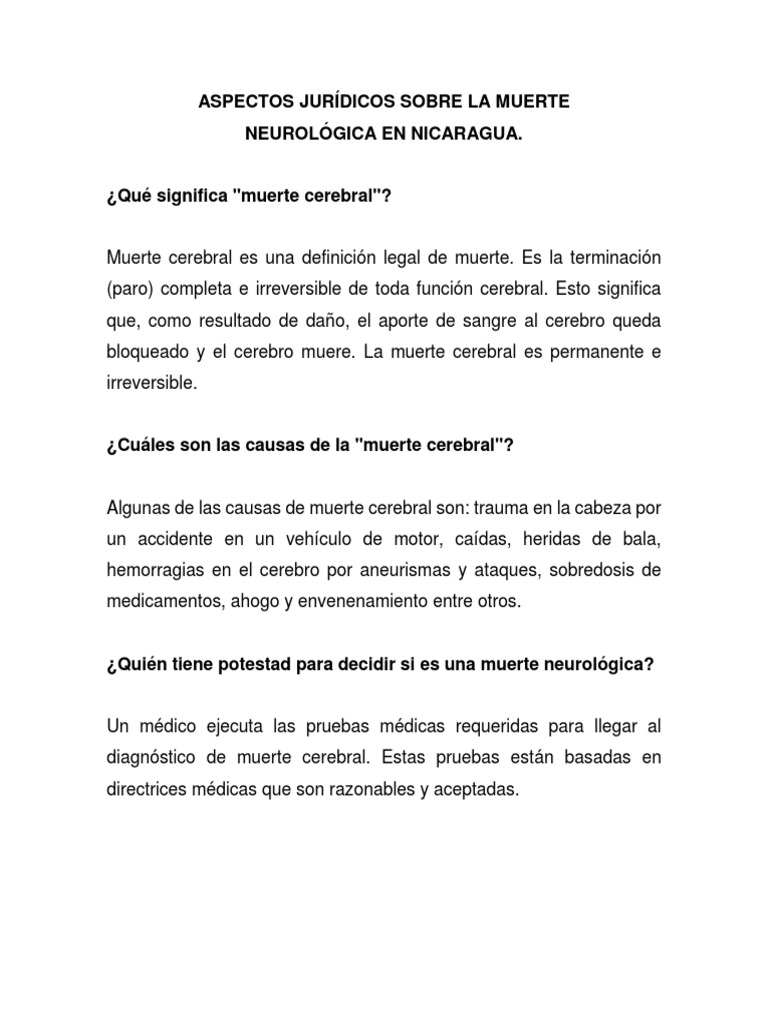 Aspectos Jurídicos Sobre La Muerte | PDF | Medicina CLINICA ...