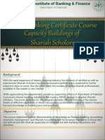 Islamic Banking Cer Ificate Course Capacit Buildings of Shariah Scholors
