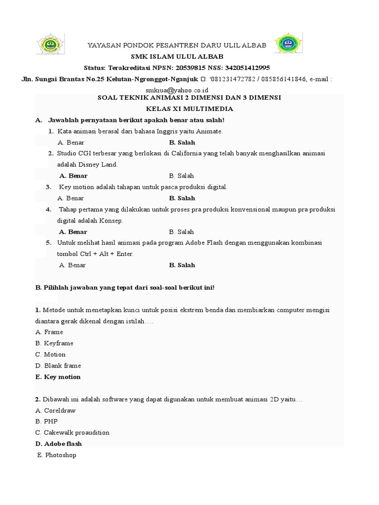 Soal Dan Kunci Ta2d3d