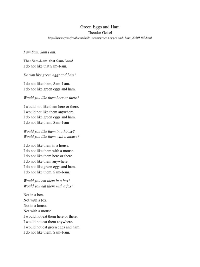 Green Eggs and Ham (1).pdf | Egg | Works