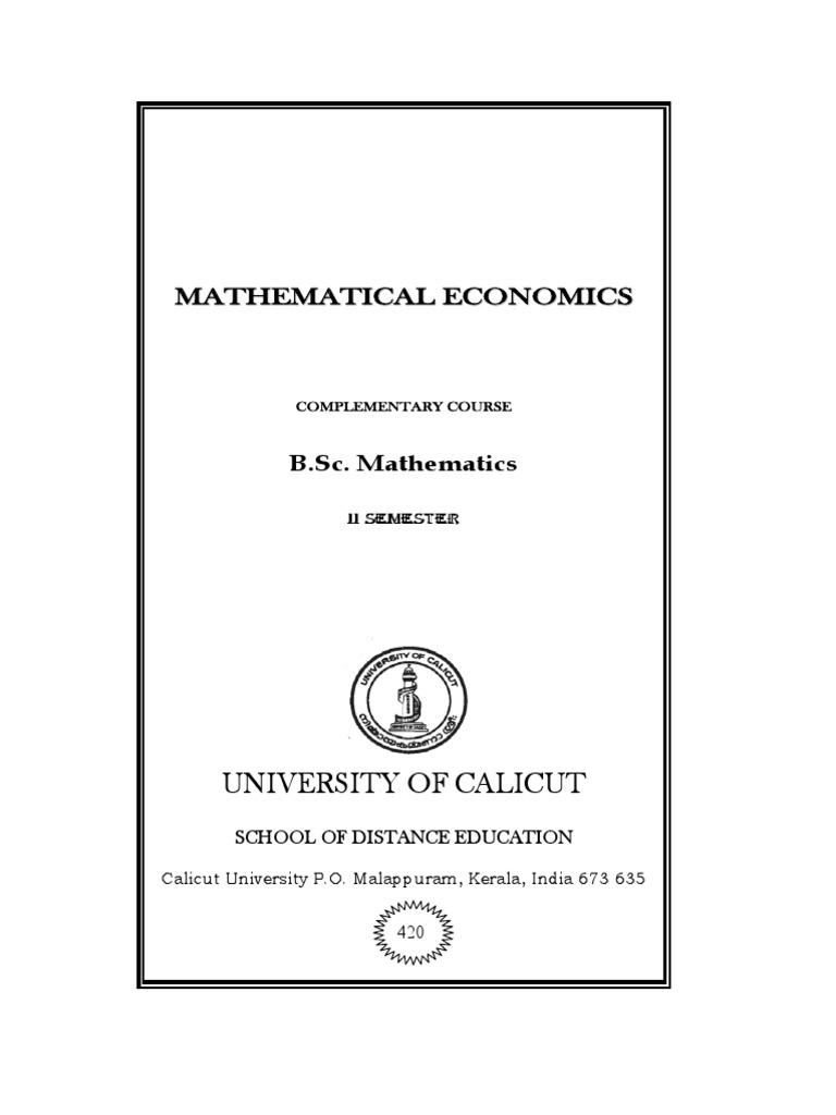 Mathematicaleconomics PDF | PDF | Linear Programming | Mathematical ...