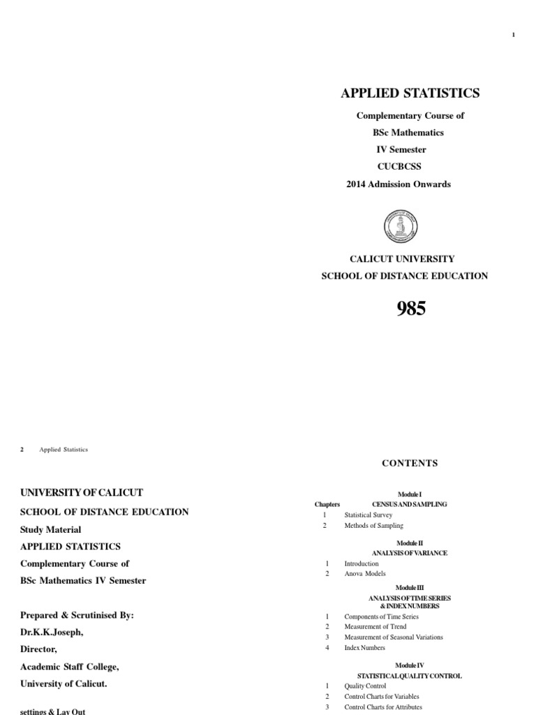 Applied Statistics On13may2016 PDF | PDF | Sampling (Statistics ...