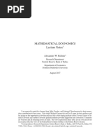 Mathematical Economics Lecture Notes: Alexander W. Richter