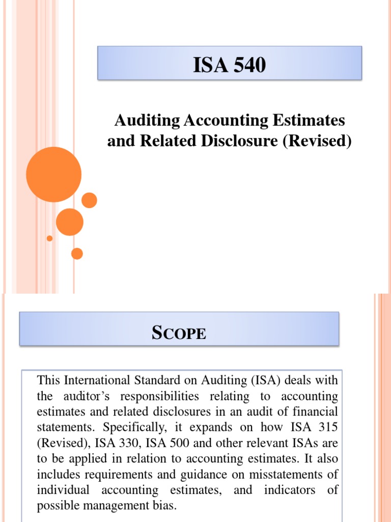 Auditing Accounting Estimates and Related Disclosure (Revised) | PDF ...