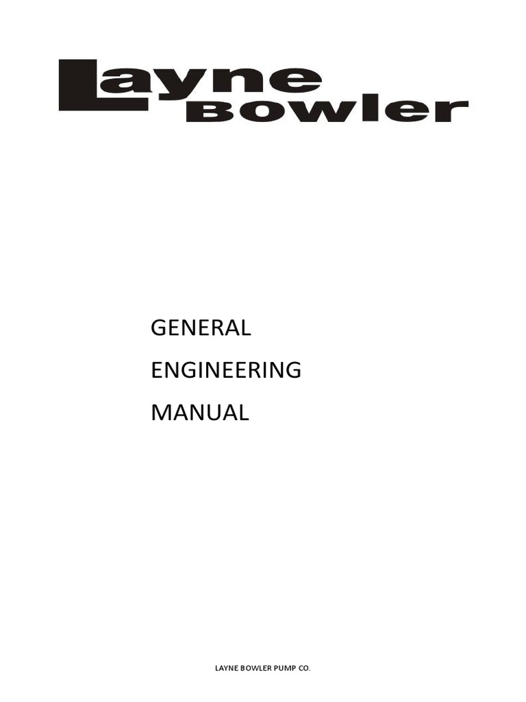 TECHNICAL Layne Bowler Engineering Manual PDF Turbine Pump