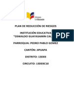 Plan de reducción de riesgos institucional