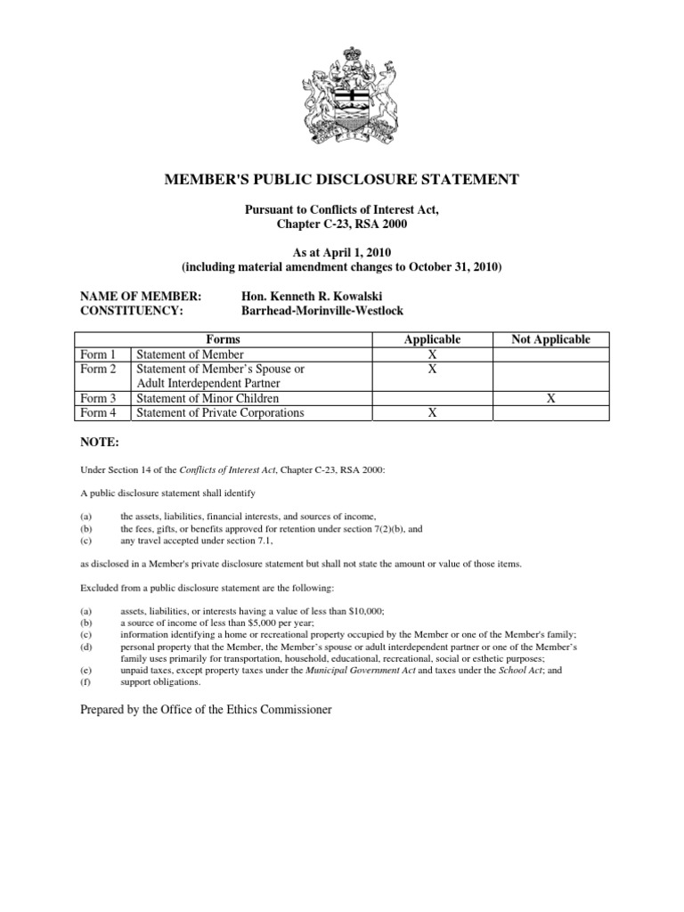 Member'S Public Disclosure Statement | PDF | Pension | Mortgage Loan